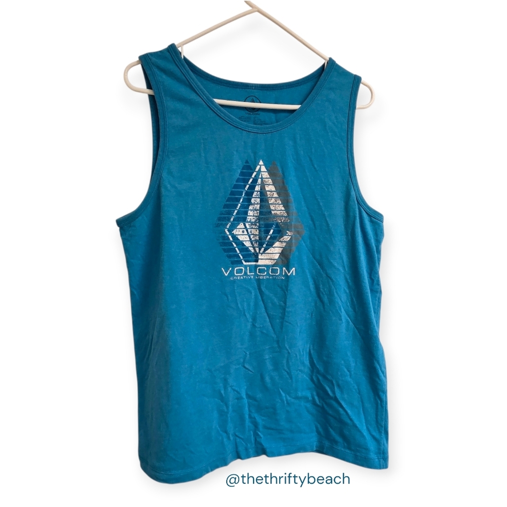 Volcom Blue Tank Top Logo